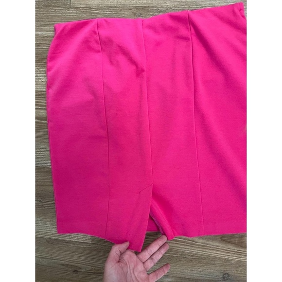 Vintage Y2K WORTHINGTON Hot Pink Mini Hot Pink Faux Pockets Elastic Skirt Size M - Picture 7 of 8